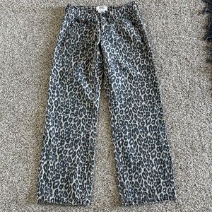 BDG Animal Print Straight Leg Jeans